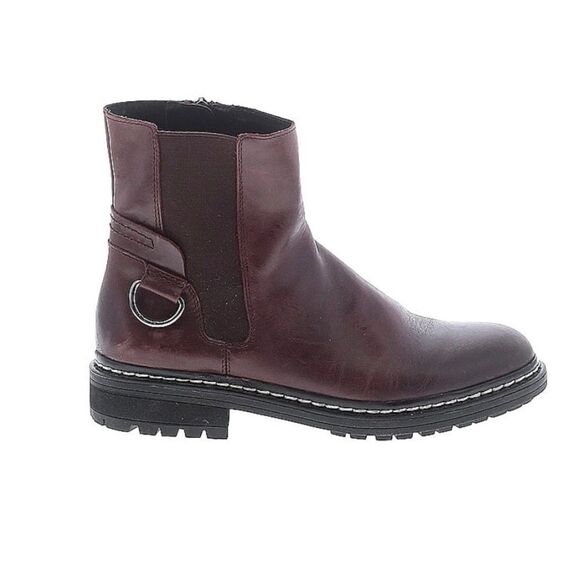 Leather Burgundy Ankle Boots, Franco Sarto, Size 7 - Picture 1 of 13